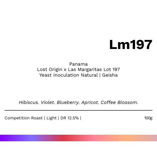 Lm197 - Lost Origin x Las Margaritas Yeast Inoculation Natural Geisha Lot 197