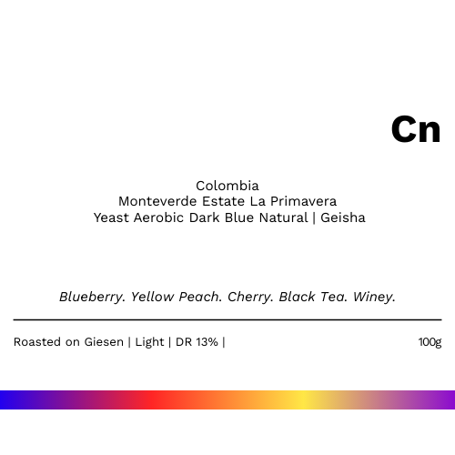 Cn - Columbia Monteverde Estate La Primavera Geisha Yeast Aerobic Dark Blue Natural