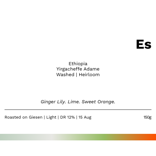 New! Es - Ethiopia Yirgacheffe Adame Mulugeta Tsige Washed (SOE)