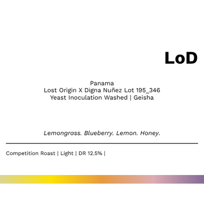 NEW! LoD - Lost Origin X Digna Nuñez Yeast Inoculation Natural Geisha Lot 195_346